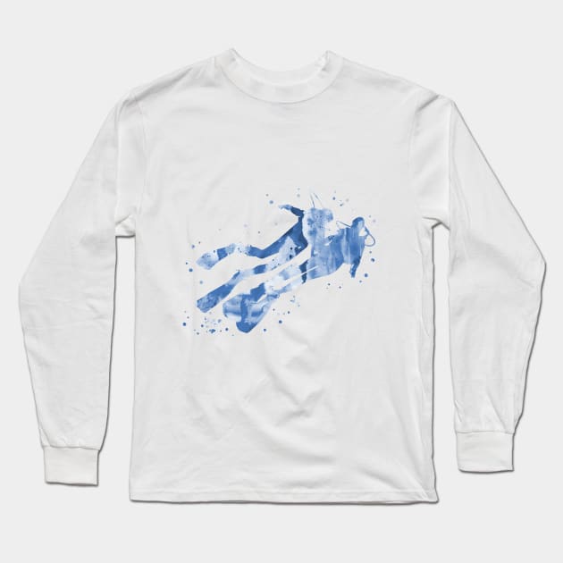 Scuba divers, scuba couple, scuba diver Long Sleeve T-Shirt by RosaliArt